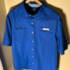 Field & Stream Men’s SS Vented Fishing Shirt Color Blue Size Large